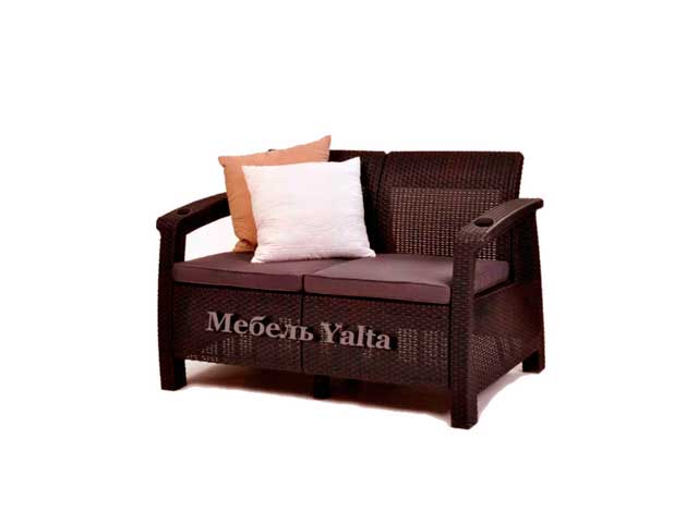 Двухместный диван Yalta Sofa Seаt, коричневый
