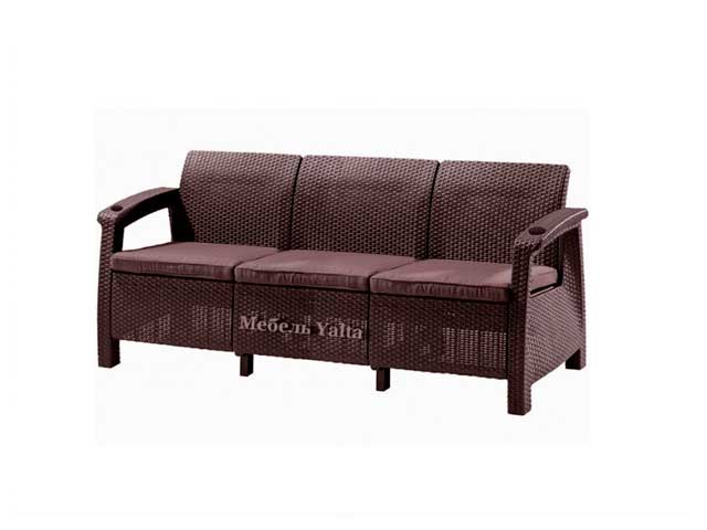 Трёхместный диван Yalta Sofa 3 Seat, коричневый